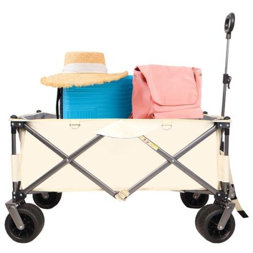 Folding Van, Heavy-duty Practical Beach Cart For Sand, With Large Wheels, Adjustable Handles And Drink Holders, Suitable For Shopping, Camping, G Folding Van, Heavy-duty Practical Beach Cart For Sand, With Large Wheels, Adjustable Handles And Drink Holders, Suitable For Shopping, Camping, G